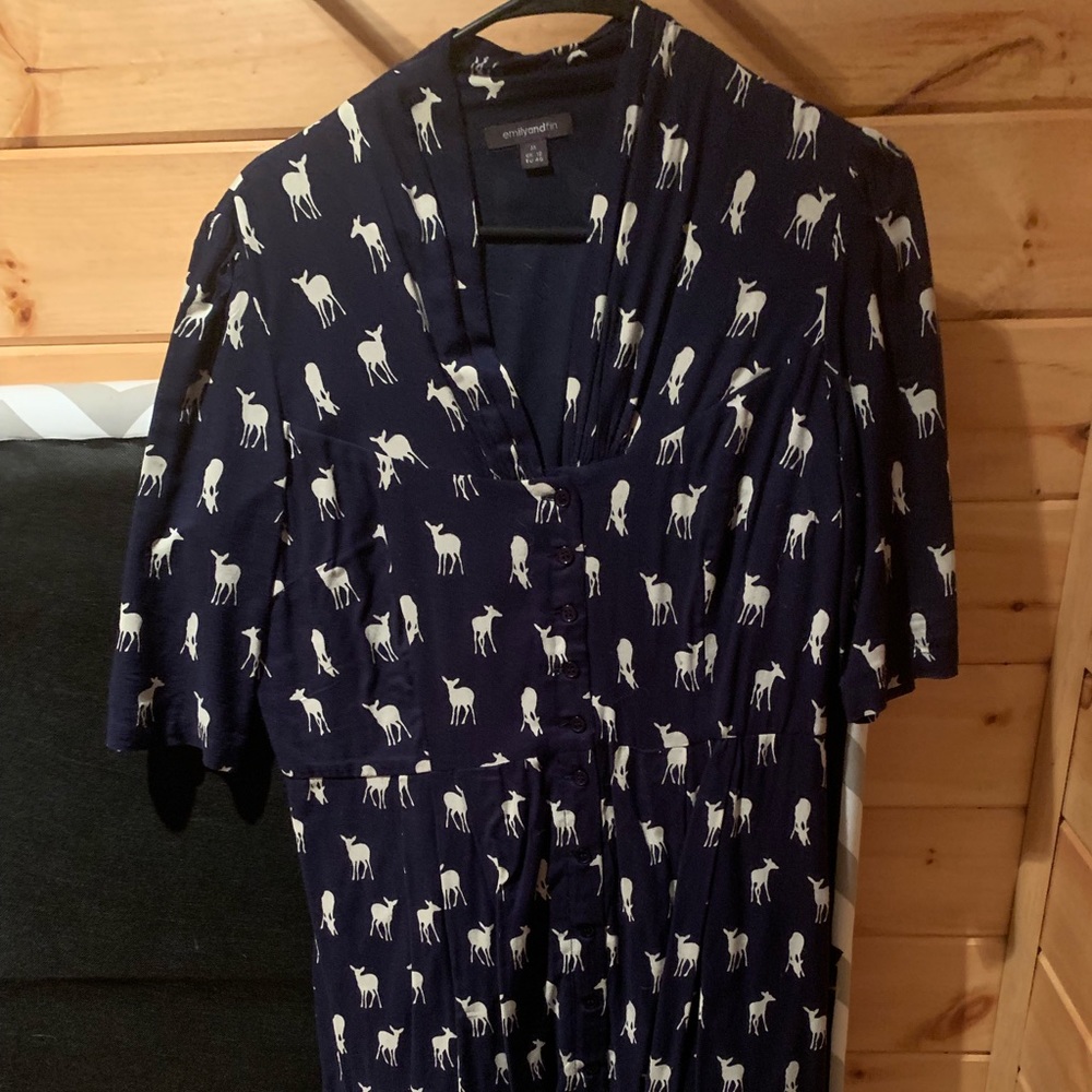 Emily and Fin Deer Print Dress-ModCloth